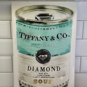 Oliver Gal Artist Co. Priceless Can, Tiffany and Co,Canvas Art,ready to hang